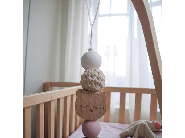 Gepersonaliseerde naam speen koord beertje lichtroze