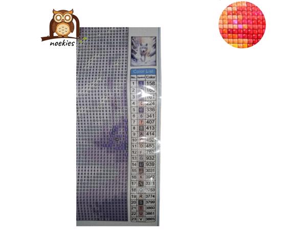 nr 23 Diamond Painting witte wolf 50x40cm (vierkant)