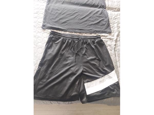 2 delige heren zomer set zwart grijs wit 3XL