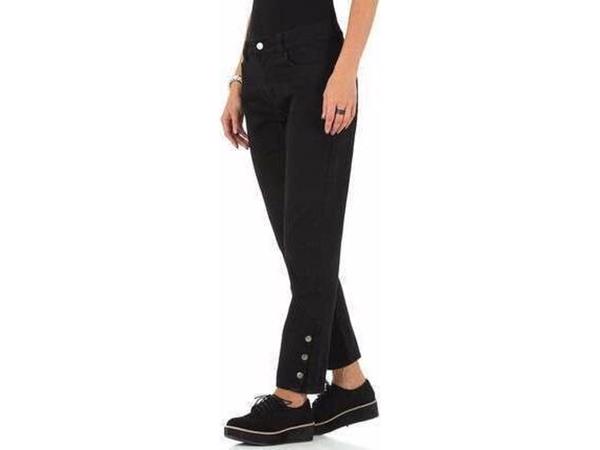 Jeans zwart met sier druk knopen S