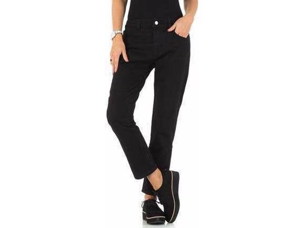Jeans zwart met sier druk knopen S