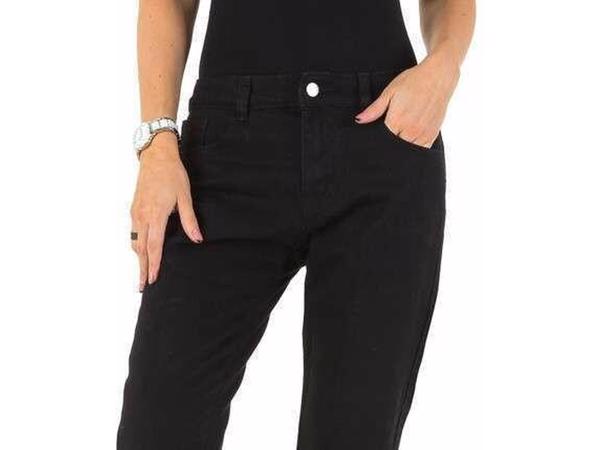Jeans zwart met sier druk knopen S