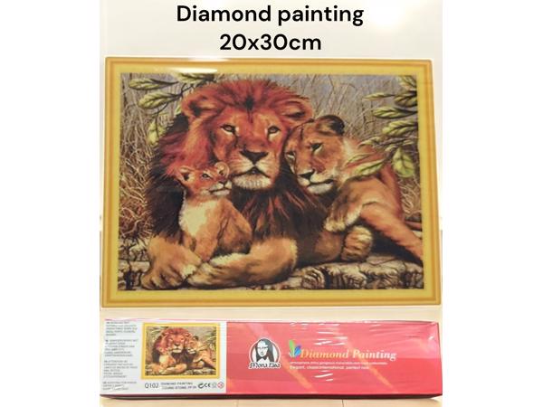 Diamond Painting set Leeuw met welpen 20x30cm