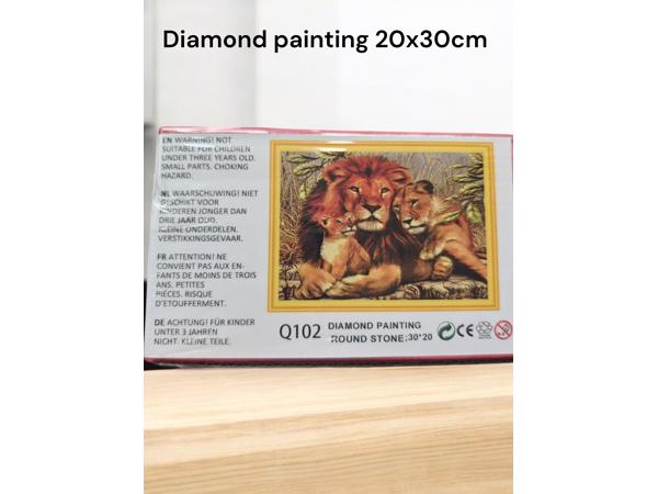 Diamond Painting set Leeuw met welpen 20x30cm