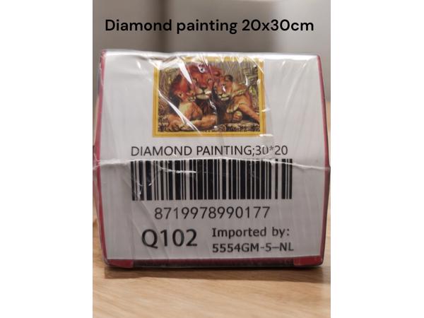 Diamond Painting set Leeuw met welpen 20x30cm