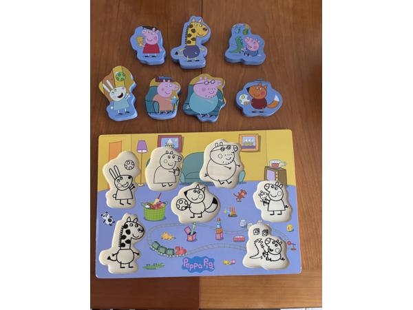 Houten Peppa Pig puzzel 7 hoge dikke stukjes