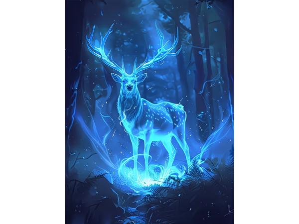 nr 59 Diamond Painting verlicht hert 50x40cm (vierkant)