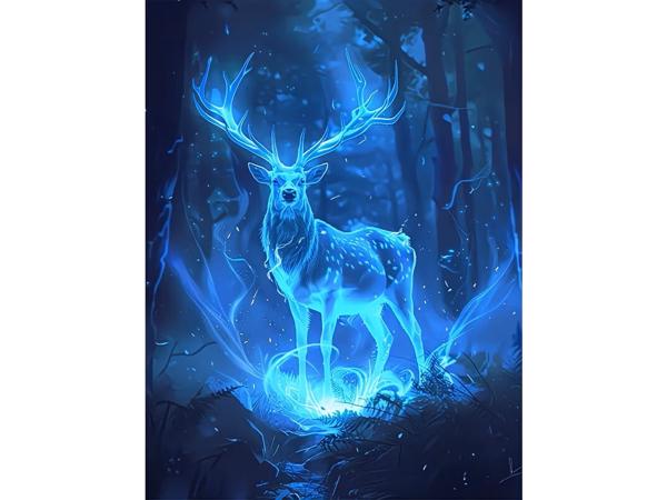 nr 59 Diamond Painting verlicht hert 50x40cm (vierkant)