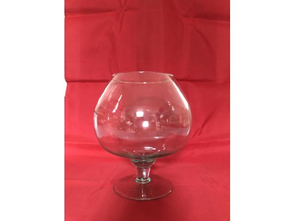 Plant decoratieglas model cognac glas bolvormig op voet 20cm