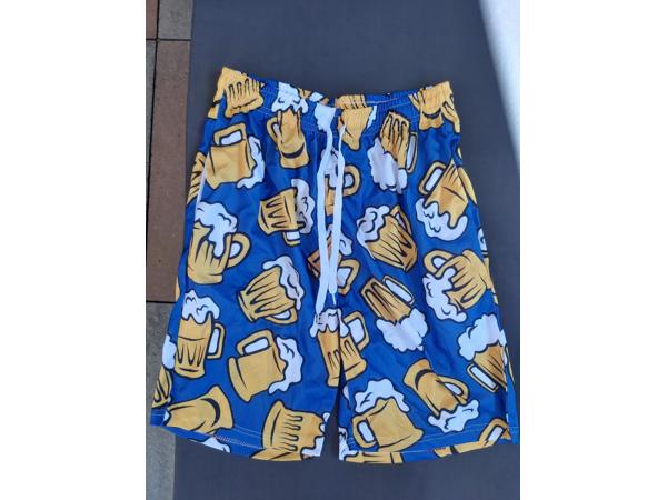 Zwembroek -zwemshort blauw met bier S