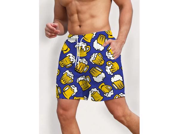 Zwembroek -zwemshort blauw met bier S