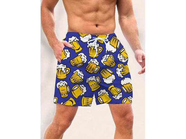 Zwembroek -zwemshort blauw met bier S