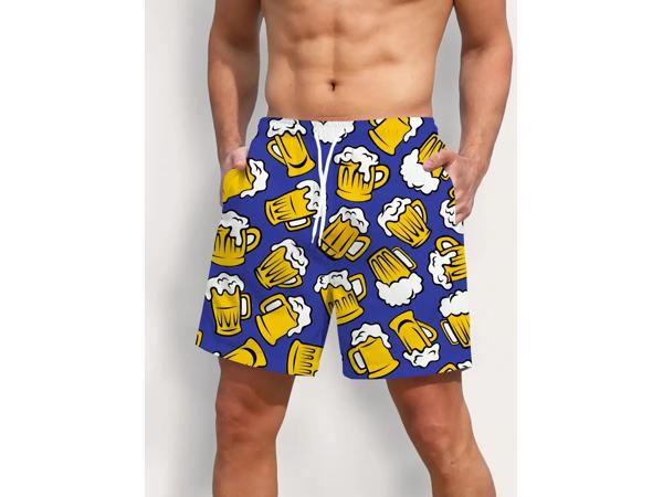 Zwembroek -zwemshort blauw met bier S