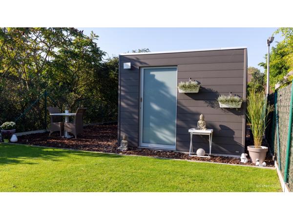 Strak tuinhuis Box-WPC in diverse standaard maten
