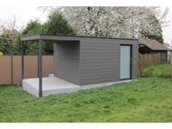 Strak tuinhuis Box-WPC in diverse standaard maten