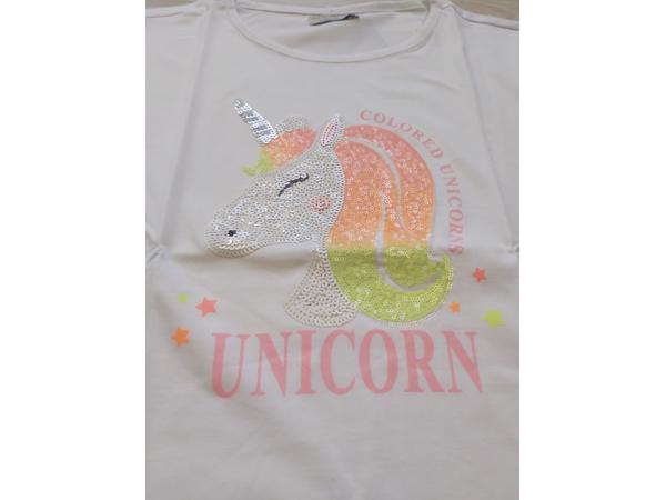Glo-story t-shirt wit unicorn glitter lovers 164