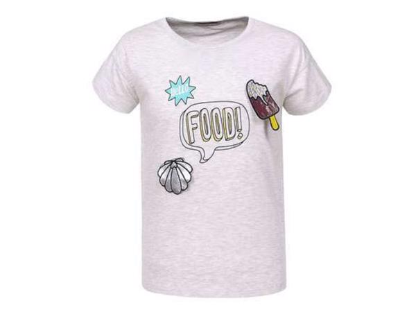 Glo-story t-shirt grijs hello food 140