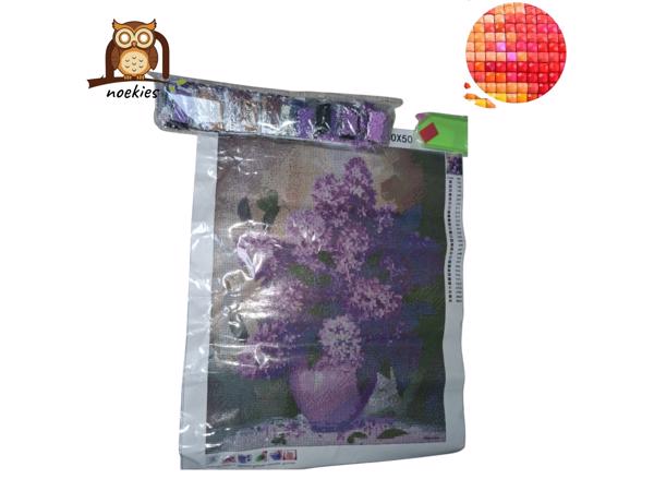 nr 11 Diamond Painting bloemen lila paars 50x40cm (vierkant)