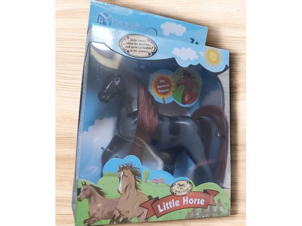 LG Little horse speelpaard zwart grijs gevlekt bruin haar