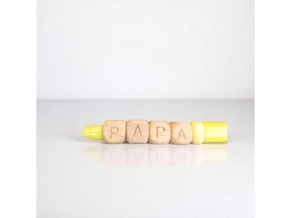 Gepersonaliseerde balpen papa geel wit