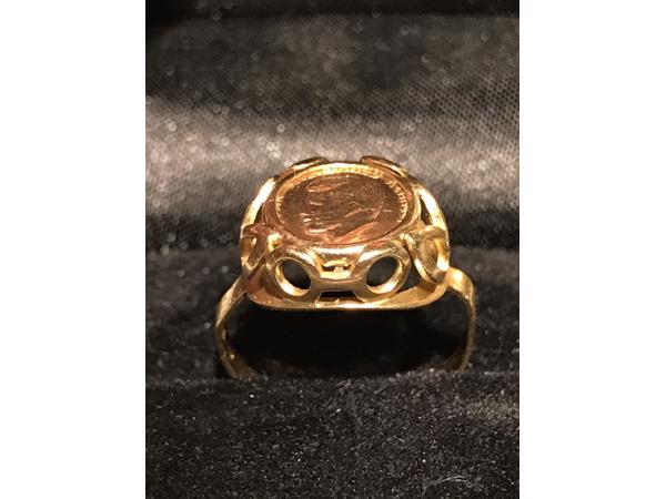 14 karaat gouden jfk ring