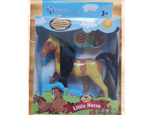 LG Little horse speelpaard camel bruin gevlekt zwart haar