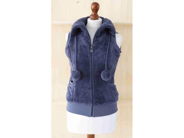 Fleece vest - bodywarmer, middelblauw, maat XS (nieuw)