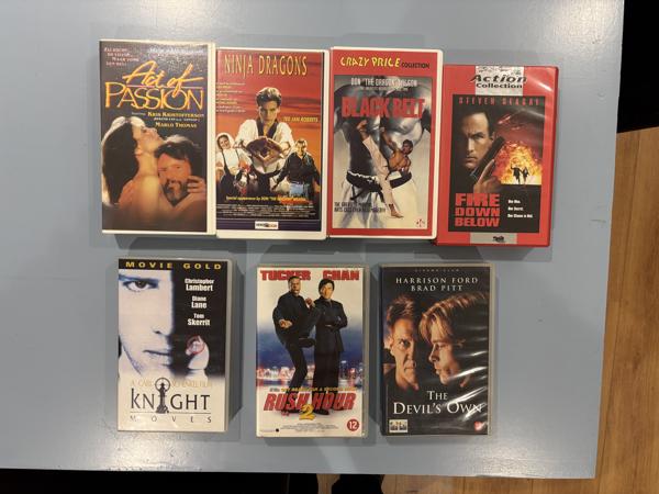 VHS actie misdaad thriller videobanden 7 stuks