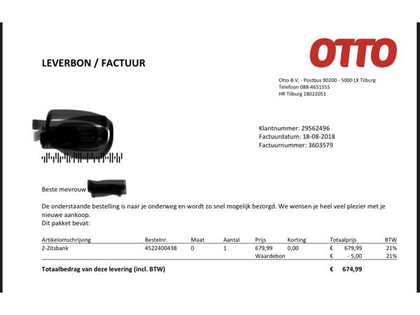 Morgen gratis afhalen! GMK Home & Living 2 zitsbank Tea