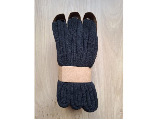 3 Paar Dunne Alpaka Wollen Sokken Maat 43-47 (Zwart)