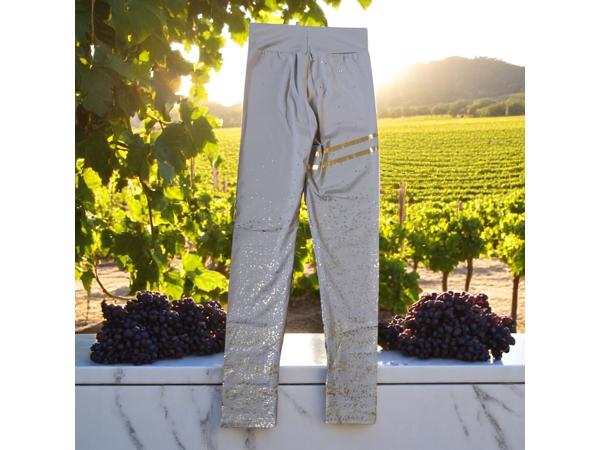 Legging grijs goud glitter S/M