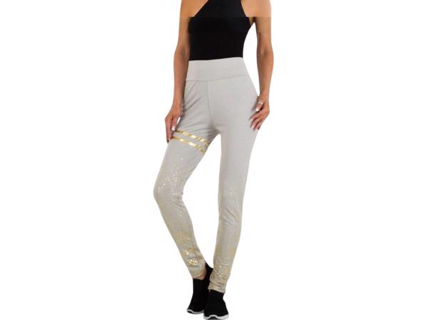 Legging grijs goud glitter S/M