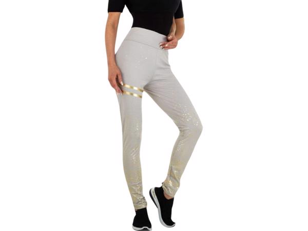 Legging grijs goud glitter S/M