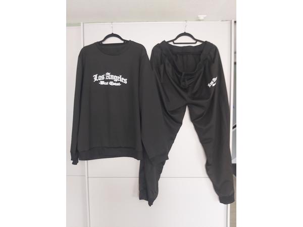 2 delige heren set Los Angeles zwart wit 3XL