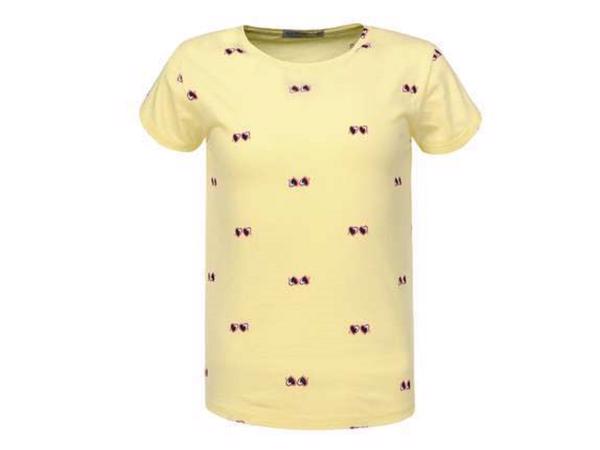 Glo-story T-shirt geel hartjes 104