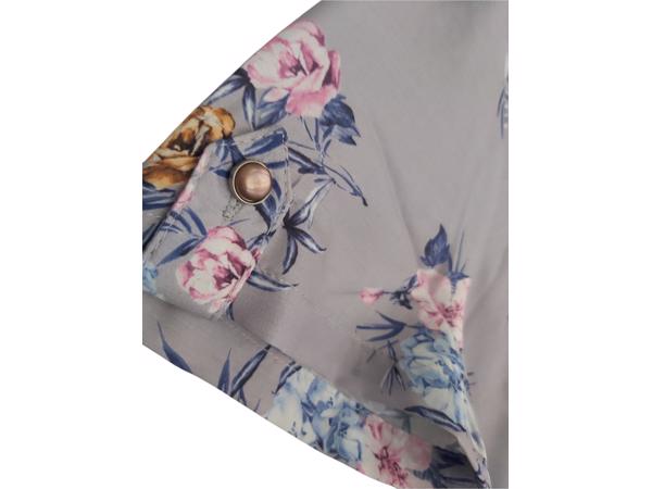 Metrofive bloemen tuniek shirt grijs S