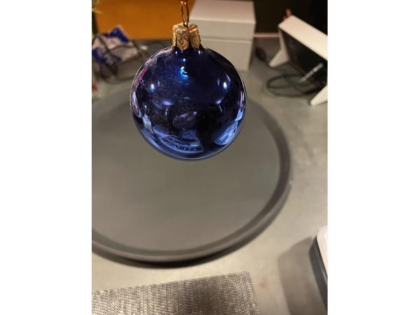 Kerstballen 6cm doorsnee, koningsblauw, drie verschillende
