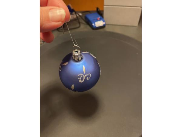 Kerstballen 6cm doorsnee, koningsblauw, drie verschillende