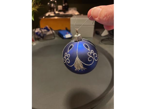 Kerstballen 6cm doorsnee, koningsblauw, drie verschillende