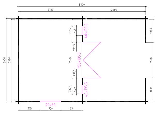 NIEUW Blokhut 3830L met terras.