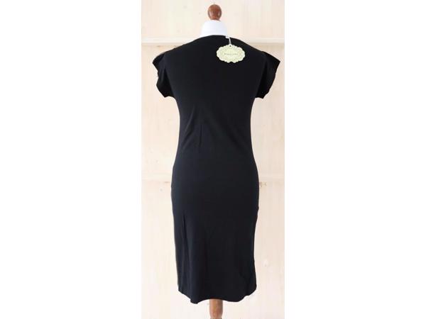 Korte jurk met applicatie, zwart, maat S/M of M/L (nieuw)