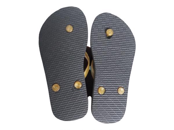 Teenslipper zwart goud met strass steentjes 30