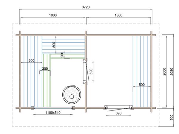 Saunahuis Jakobstad 40 mm
