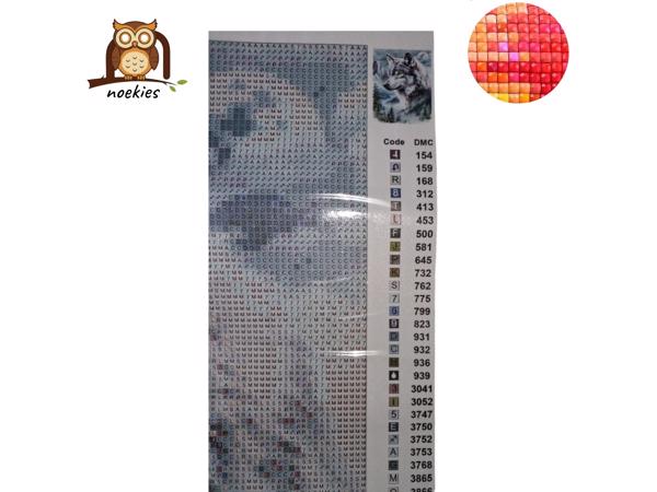 nr 21 Diamond Painting wolf 50x40cm (vierkant steentjes)