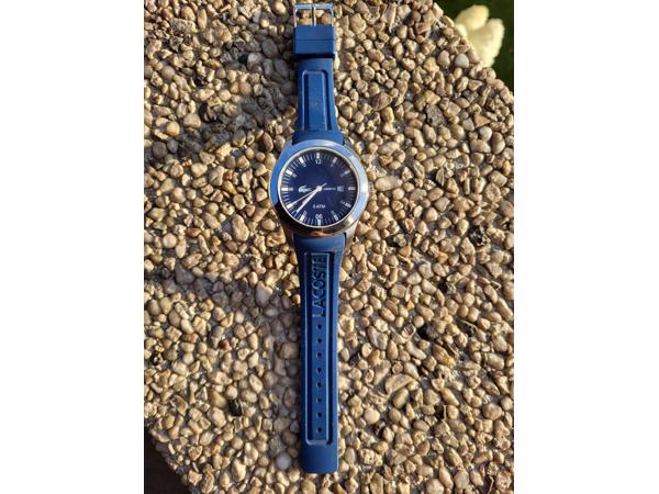 Lacoste heren quartz horloge met siliconen blauwe band