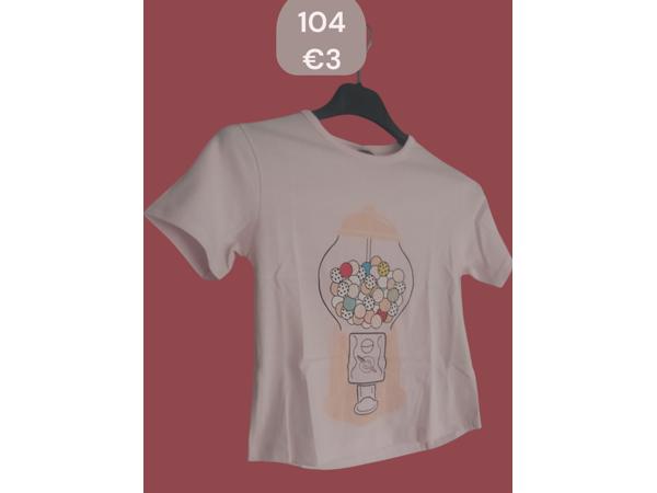 Glo-Story t-shirt snoepmachine roze 104