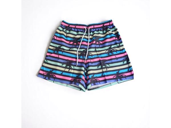 Zwembroek - short meerkleurig met palmbomen L