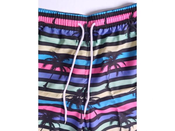 Zwembroek - short meerkleurig met palmbomen L