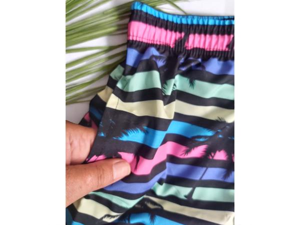 Zwembroek - short meerkleurig met palmbomen L