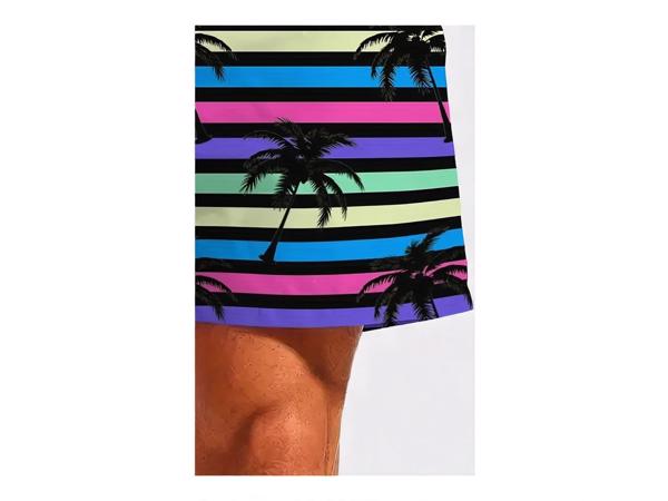 Zwembroek - short meerkleurig met palmbomen L